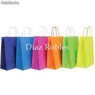 Bolsa Papel Asa Celulosa COLOR. Paquete 25/u. - Imagen 1