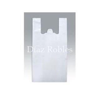 Bolsas Camiseta Baja Presión BLANCA. Paquete 100/u. - Imagen 1