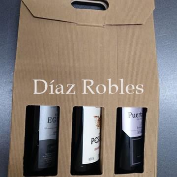 Botellero 3 Bot. Estuche Cartón Ondulado - Imagen 1