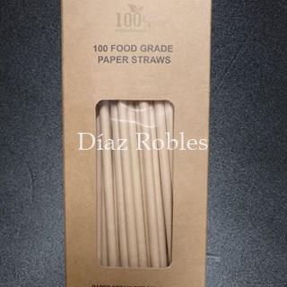 Caña de Papel Kraft. Caja 100/u. - Imagen 1