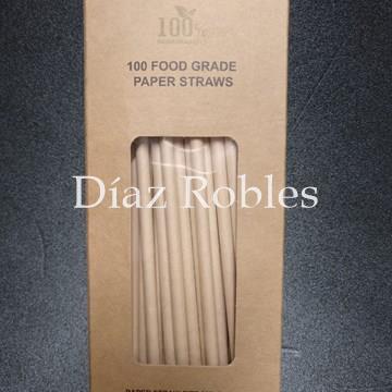 Caña de Papel Kraft. Caja 100/u. - Imagen 1