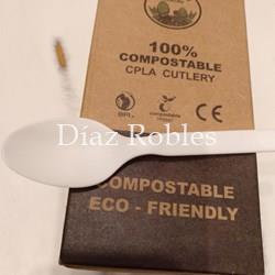 Cucharita Postre 100% Compostable. Paquete 100/u. - Imagen 1