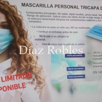 Mascarilla TST/TNT 3/Capas Rectang. C/Gomas. Paquete 10/u. - Imagen 2