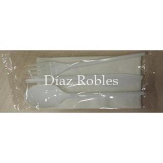 Pack 3 Cubiertos+Servilleta. Uso Individual. - Imagen 1