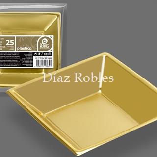 Plato Plástico Cuadrado Hondo. Paquete 25/u. - Imagen 2