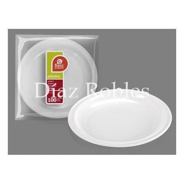 Plato Plástico llano de 14, 17, 22 y 28cm. de diámetro. - Imagen 1