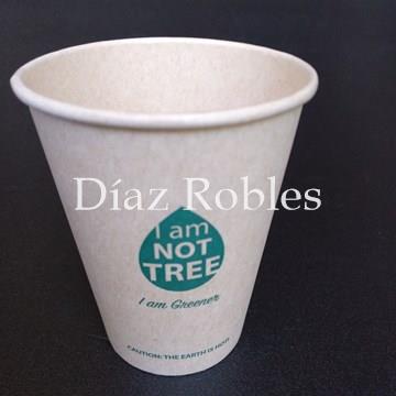 Vaso de Fibra de Caña+PLA. Paquete 50/u. - Imagen 1